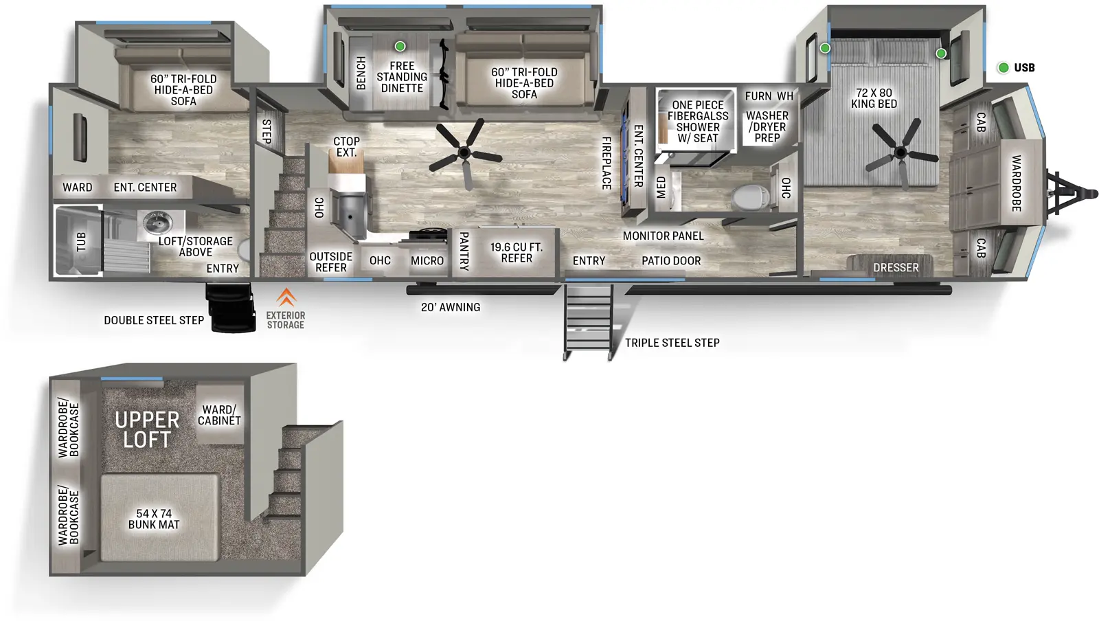 Sierra Destination 400BH Floorplan